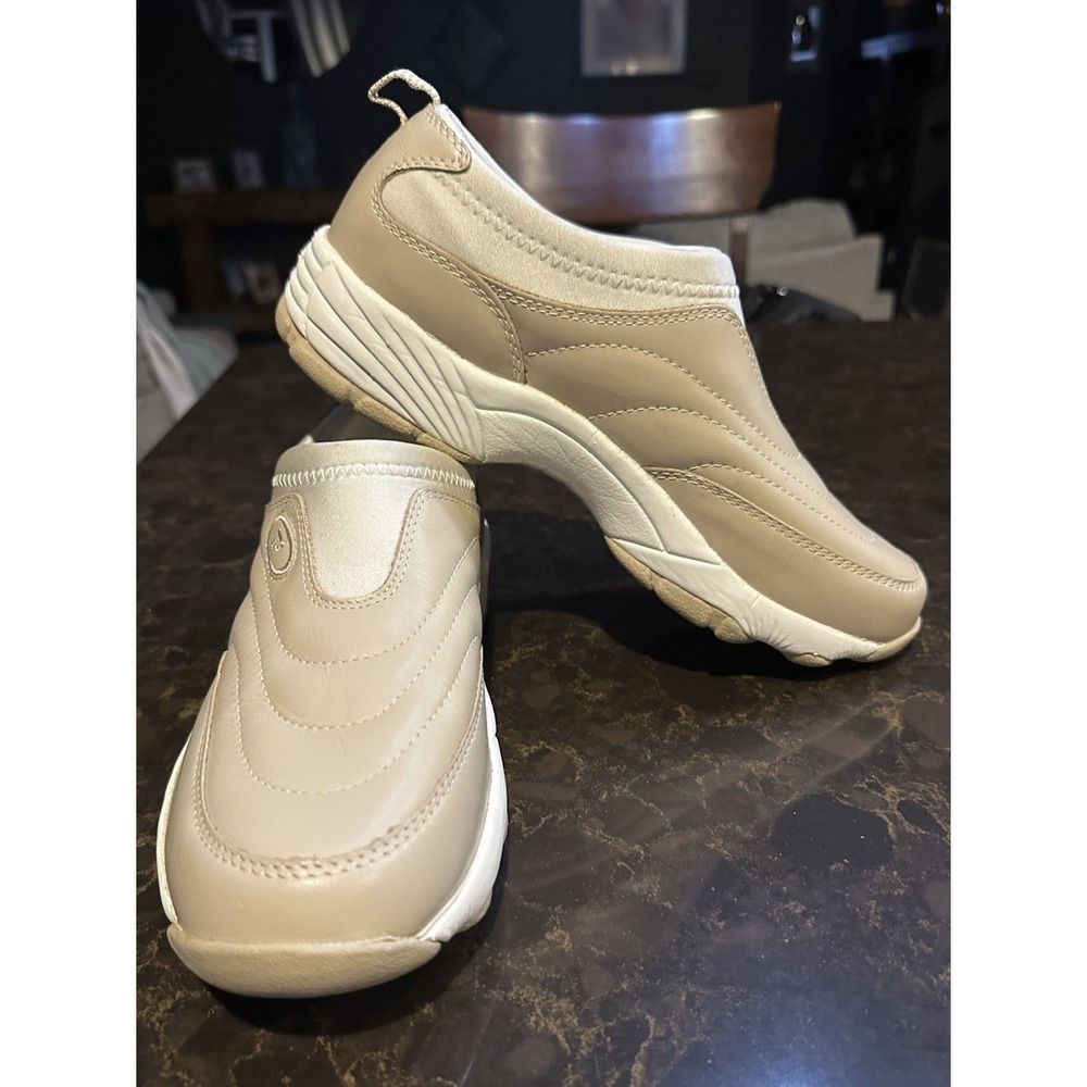 Propet W3851 Womens Beige Leather Slip On Walking Shoes Mules Size 10 M